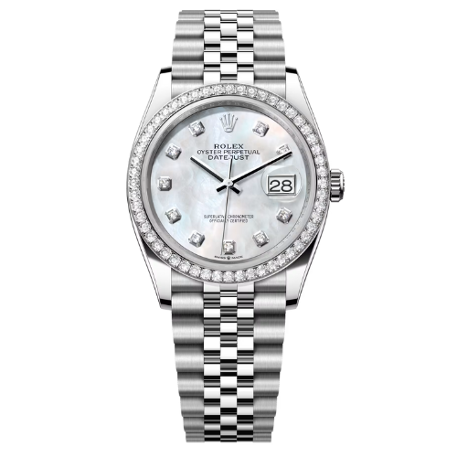 Đồng Hồ Unisex Rolex Datejust 116244 MOP 36mm Benzel Diamond